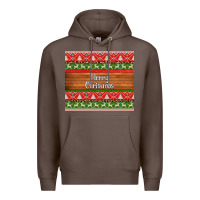 Coffee merry christmas knitted reindeer pattern Premium Hoodie - Jasminsmagicworld