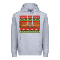 Heather Grey merry christmas knitted reindeer pattern Premium Hoodie - Jasminsmagicworld
