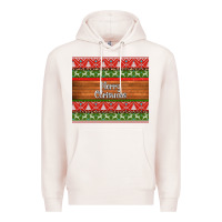 Pale Pink merry christmas knitted reindeer pattern Premium Hoodie - Jasminsmagicworld