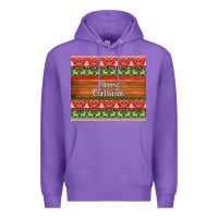 Purple merry christmas knitted reindeer pattern Premium Hoodie - Jasminsmagicworld