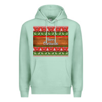 Seafoam merry christmas knitted reindeer pattern Premium Hoodie - Jasminsmagicworld