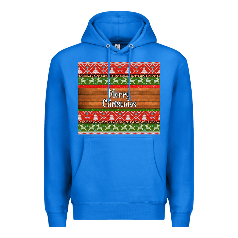 Merry Christmas Knitted Reindeer Pattern Premium Hoodie by Jasminsmagicworld | Teevron