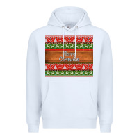 White merry christmas knitted reindeer pattern Premium Hoodie - Jasminsmagicworld