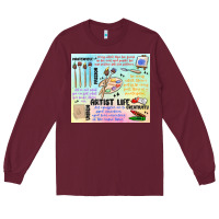 Burgundy artist life Long Sleeve Tee - MaliasSmallBusiness