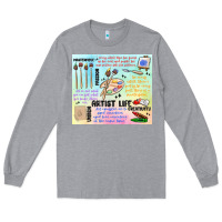 Heather Grey artist life Long Sleeve Tee - MaliasSmallBusiness