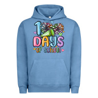 Pigment Pebble Blue 100 days of school cheer Urban Hoodie - MaliasSmallBusiness