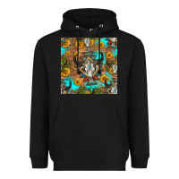 Black aztec bull skull seamless pattern Heavyweight Hoodie - HRA Design Shop