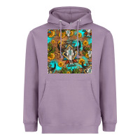 Lavender aztec bull skull seamless pattern Heavyweight Hoodie - HRA Design Shop