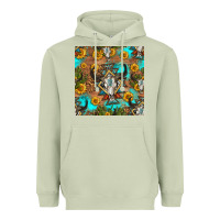 Matcha aztec bull skull seamless pattern Heavyweight Hoodie - HRA Design Shop