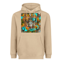 Mushroom aztec bull skull seamless pattern Heavyweight Hoodie - HRA Design Shop