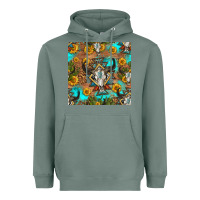 Sage aztec bull skull seamless pattern Heavyweight Hoodie - HRA Design Shop