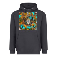 Smoke aztec bull skull seamless pattern Heavyweight Hoodie - HRA Design Shop