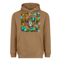 Toasted Coconut aztec bull skull seamless pattern Heavyweight Hoodie - HRA Design Shop
