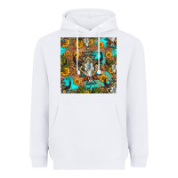 White aztec bull skull seamless pattern Heavyweight Hoodie - HRA Design Shop