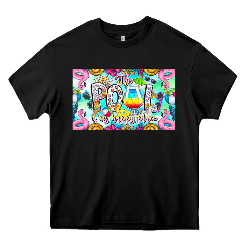The Pool Is My Happy Place Heavy Core Tee by CowhideDigitalArt | Teevron