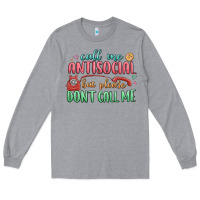 Heather Grey call me antisocial but please dont call me Long Sleeve Tee - MaliasSmallBusiness