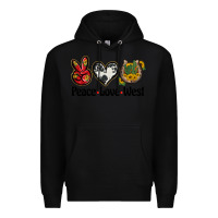 Black peace love west Premium Hoodie - BarkalooDesign
