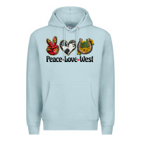 Blue Mist peace love west Premium Hoodie - BarkalooDesign