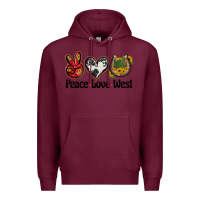 Burgundy peace love west Premium Hoodie - BarkalooDesign