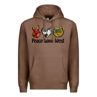 Chestnut peace love west Premium Hoodie - BarkalooDesign