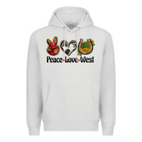 Dove Grey peace love west Premium Hoodie - BarkalooDesign