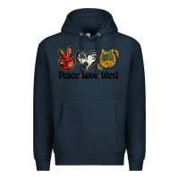 Navy peace love west Premium Hoodie - BarkalooDesign