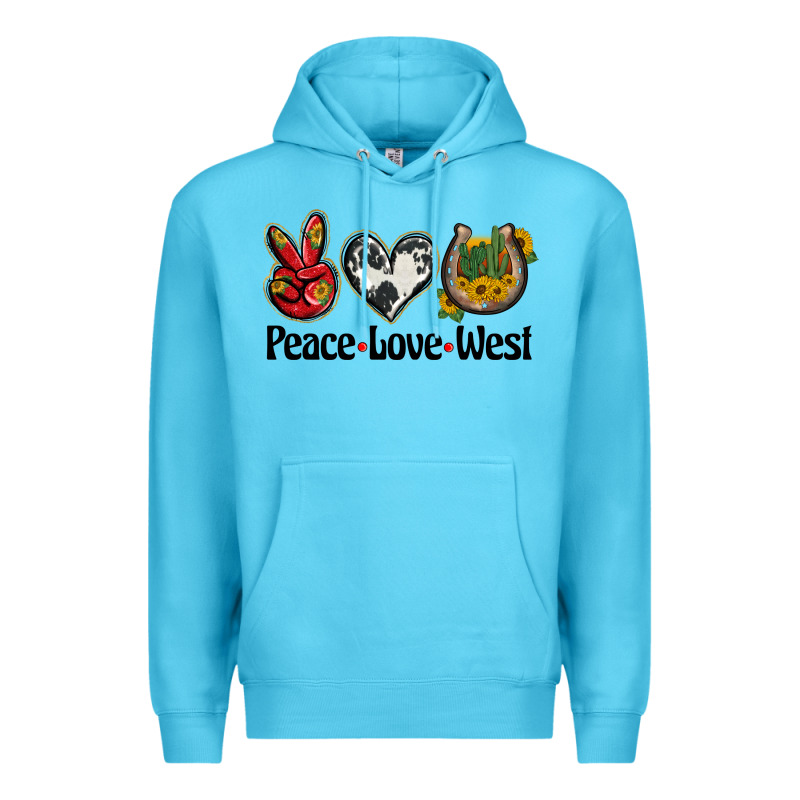 Peace Love West Premium Hoodie by BarkalooDesign | Teevron