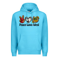 Ocean Blue peace love west Premium Hoodie - BarkalooDesign