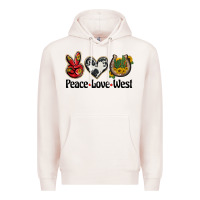 Pale Pink peace love west Premium Hoodie - BarkalooDesign