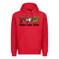 Red peace love west Premium Hoodie - BarkalooDesign