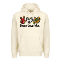 Sandshell peace love west Premium Hoodie - BarkalooDesign