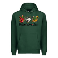 Sports Green peace love west Premium Hoodie - BarkalooDesign
