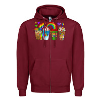 Burgundy lgbtq coffee drinks Zipper Hoodie - texasbilliewilder