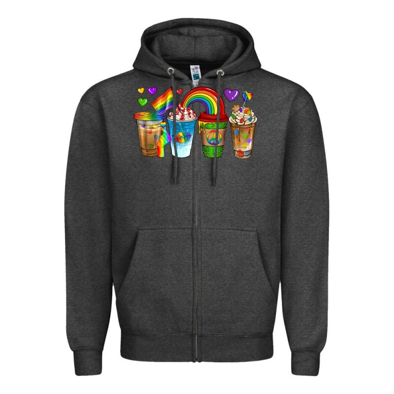 Lgbtq Coffee Drinks Zipper Hoodie by texasbilliewilder | Teevron