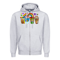Heather Grey lgbtq coffee drinks Zipper Hoodie - texasbilliewilder