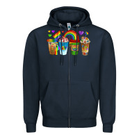 Navy lgbtq coffee drinks Zipper Hoodie - texasbilliewilder