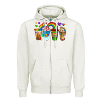 Oatmeal Heather lgbtq coffee drinks Zipper Hoodie - texasbilliewilder