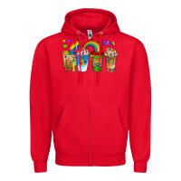 Red lgbtq coffee drinks Zipper Hoodie - texasbilliewilder