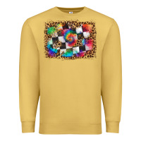 Antique Gold race leopard and tie dye background Premium Sweatshirt - HRA Design Shop