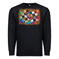Black race leopard and tie dye background Premium Sweatshirt - HRA Design Shop