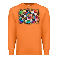 Carrot race leopard and tie dye background Premium Sweatshirt - HRA Design Shop