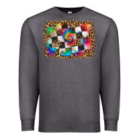 Charcoal Heather race leopard and tie dye background Premium Sweatshirt - HRA Design Shop