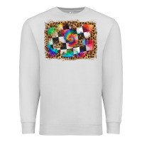 Dove Grey race leopard and tie dye background Premium Sweatshirt - HRA Design Shop
