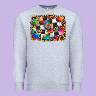 Race Leopard And Tie Dye Background Premium Sweatshirt Designed By Hra Design Shop