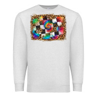 Oatmeal Heather race leopard and tie dye background Premium Sweatshirt - HRA Design Shop