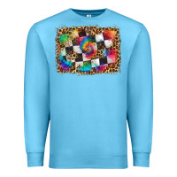 Ocean Blue race leopard and tie dye background Premium Sweatshirt - HRA Design Shop