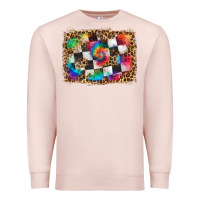 Pale Pink race leopard and tie dye background Premium Sweatshirt - HRA Design Shop