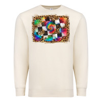 Sandshell race leopard and tie dye background Premium Sweatshirt - HRA Design Shop