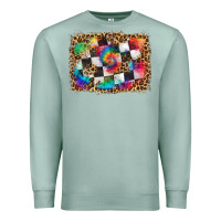 Seafoam race leopard and tie dye background Premium Sweatshirt - HRA Design Shop
