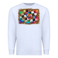 White race leopard and tie dye background Premium Sweatshirt - HRA Design Shop